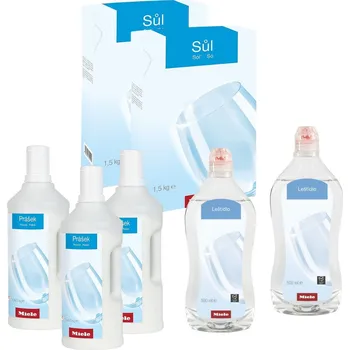 Prací prášek SET 3x Prášek do myčky Miele + 2x Miele Sůl do myčky 1,5 kg + 2x Miele Leštidlo do myčky 500 ml
