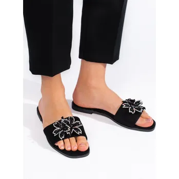 Dámské žabky Praktické nazouváky černé dámské bez podpatku 37