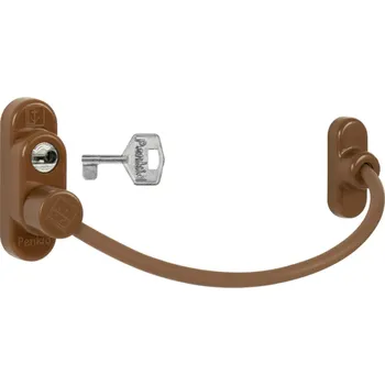 Dveřní kování MP KOVÁNÍ PD - Lankový zámek na okno s uzamykáním Povrch: Hnědá