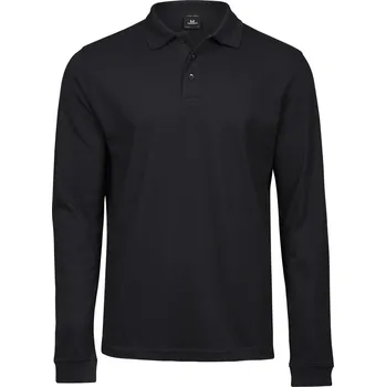 Pánská košile Pánské elastické piqué polo s dlouhým rukávem TJ 1406 black M