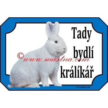 Cedulka králík vídeňský bílý - Bez samolepicí vrstvy