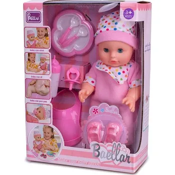 Panenka Miminko mrkací 30 cm tvrdé tělo čurající s doplňky