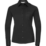 Popelínová halenka s dlouhým rukávem 936F black S