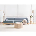 Čalouněná pravostranná rohová pohovka modrá stylová sedačka nábytek do obývacího pokoje Beliani