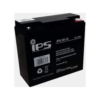 Záložní baterie Baterie olověná 12V / 20Ah IPS 20-12 AGM gelový akumulátor, 6-9let 181x77x167mm