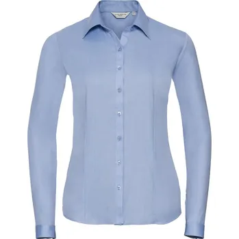 Halenka s dlouhým rukávem, vzor rybí kost 962F light blue 3XL