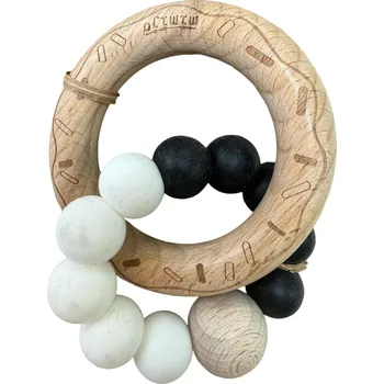 Dívčí oblečení Silikonové kousátko Donut bílá, černá Mimijo