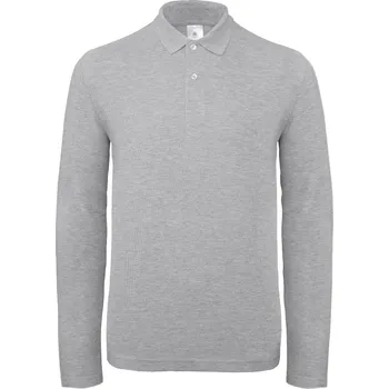Pánské tričko Pánské piqué polo s dlouhým rukávem ID.001 LSL heather grey L