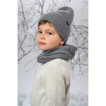 Kojenecká čepice Chlapecká čepice KRISTON JZG104 Jamiks s vlnou a kašmírem, šedá,černá,akvamarín,karamel,navy - vel. 50,52,54