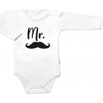 Kojenecký body Baby Nellys Body dl. rukáv Mr. bílo/černé Baby Nellys Vel. 68