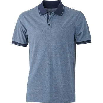 Pánské tričko Pánské žerzejové melírované polo JN 706 blue melange-navy L