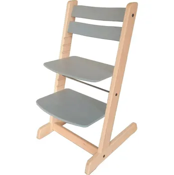Jídelní židlička Dvěžidle.cz Rostoucí židle Lucie přírodní - šedá