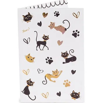 Rozkládací 3D přání s kočkami - 3 varianty Číslo: tlapky a srdíčka