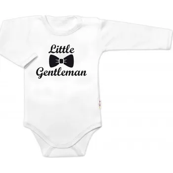 Baby Nellys Body dl. rukáv Little Gentleman - bílo/černé Baby Nellys Vel. 80