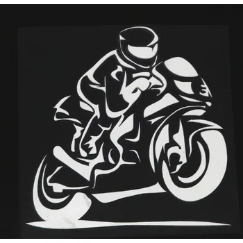 samolepka Samolepka (na auto, notebook) motorkář - bílá 3