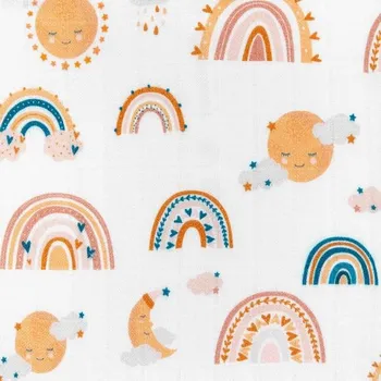 látková plena BocioLand Bambusová mini plenka lux 30 x 30 cm Duha