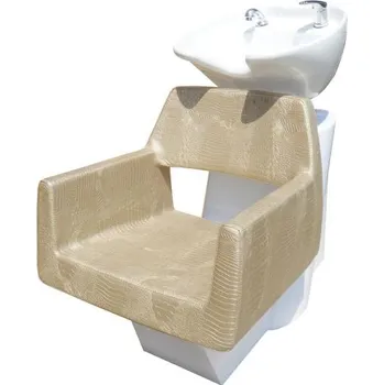 Kadeřnické křeslo Kadeřnický mycí box Detail Luxor - zlatý (76) (DHS6667-76) + dárek zdarma