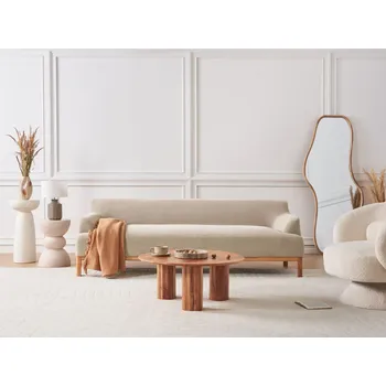 Pohovka Čalouněná 3místná pohovka taupe stylová sedačka nábytek do obývacího pokoje sedací sourpava Beliani