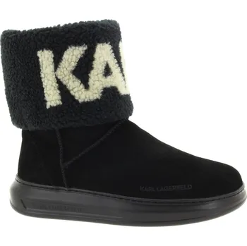 Dámské kozačky KARL LAGERFELD Dámský černý kožený kotník KL44552-BLACK-265 Velikost 38