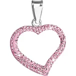 Stříbrný přívěsek s krystaly Swarovski růžové srdce 34093.3