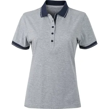 Dámské tričko Dámské žerzejové melírované polo JN 705 grey heather-navy M