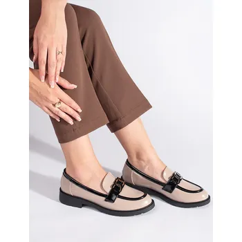 Dámské mokasíny Jedinečné mokasíny hnědé dámské na plochém podpatku 39