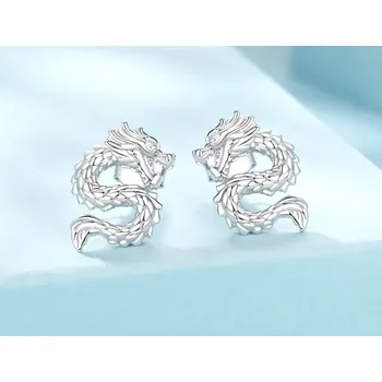 Náušnice For Silver Puzetové náušnice Drak - Stříbro 925