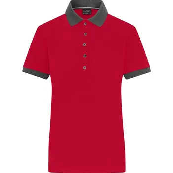 Dámské kontrastní piqué polo JN 1303 red-anthracite melange XS