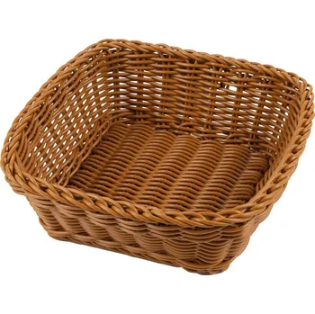 chlebník SVING Košíček na pečivo PROFI, 19 x 19 x 7 cm, hmědý polyratan