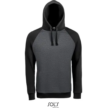 Dámská mikina Unisex 2-barevná raglánová mikina s kapucí charcoal melange-black L