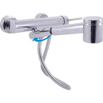 Vodovodní baterie RAV Slezák Seina Nástěnná dřezová baterie s výsuvnou sprškou, 150 mm, chrom, SE903.5