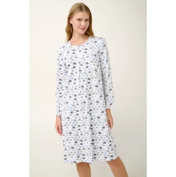 Dámské spodní prádlo Vamp - Bavlněná noční košile se záhyby 21951 - Vamp blue cloud m