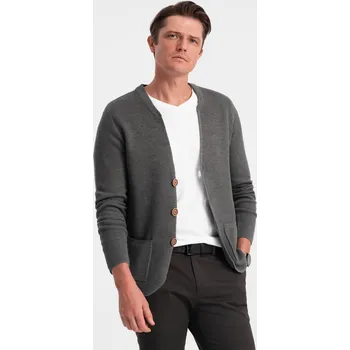 Pánské oblečení Pánský kardigan Ombre Ombre šedá 2640139