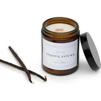 Svíčka Sójová svíčka Vanilka Druh: Dřevěný knot