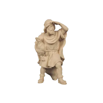 Vánoce Ornatis Poutník s kohoutem Provedení: Přírodní bez malování, Velikost stojících figur dospělých postav: 10 cm Dřevěný vyřezávaný poutník s kohoutem