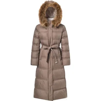 Dlouhá zimní bunda s kapucí 2525 Fly Itálie barva: hnědá-fango , velikost: XL