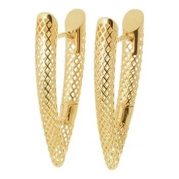 Náušnice Moderní náušnice ze žlutého zlata NA1619F + DÁREK ZDARMA