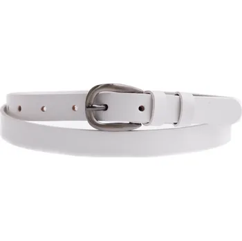 Opasek Dámský úzký kožený opasek Špongr 20022 bílý Velikost = obvod pasu (cm): 85 cm
