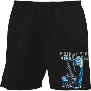 Pánské kraťasy bermudy, kraťasy Nirvana - Kurt Cobain guitar