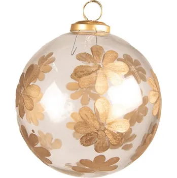 Vánoční ozdoba Vánoční cetka transparentní/zlatá 12*12 cm – 12x12 cm