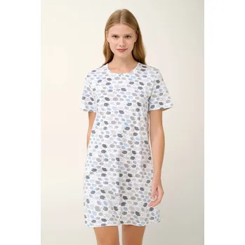 Vamp - Bavlněná noční košile s krátkými rukávy 21952 - Vamp blue cloud xxl