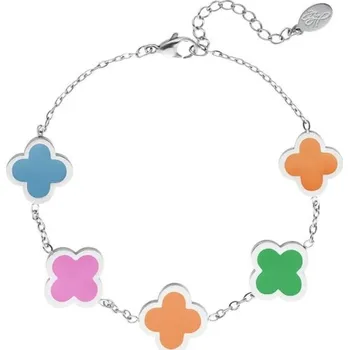 Náramek ORNAMENTI Náramek Clovers multi colors rose silver