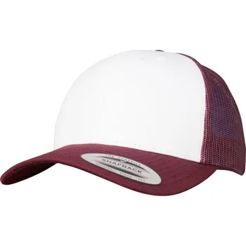 Kšiltovka 6 panelová Trucker kšiltovka 6606CF maroon-white-maroon onesize