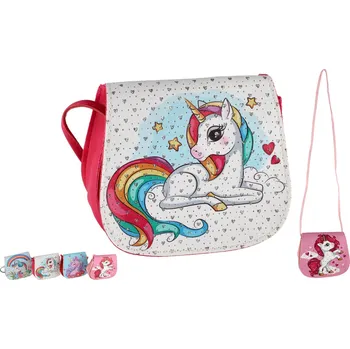 Kabelka Teddies Kabelka/Taška jednorožec s kamínky plast 4 barvy