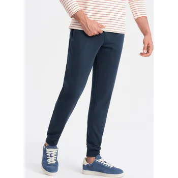Ombre BASIC men's cotton jogger sweatpants - navy blue Ombre modrá 2892951