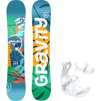 Snowboard Gravity snowboards Snowboard komplet Gravity Ace 24/25 junior + vázání Fastec FT360 white Velikost: 90 cm, Velikost vázání: S