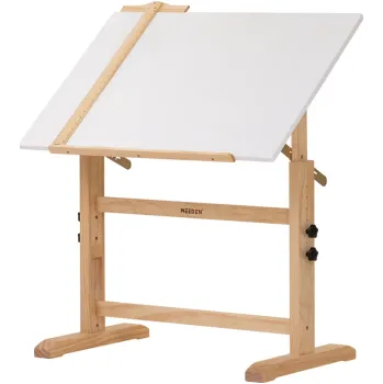 Psací stůl Dřevěný umělecký pracovní stůl 90x60cm výškově nastavitelný (Dřevěný umělecký pracovní stůl 90x60cm výškově nastavitelný)