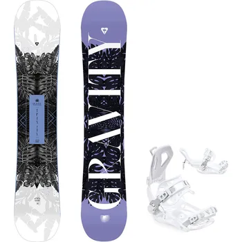 Snowboard Gravity snowboards Snowboard komplet Gravity Trinity 24/25 + vázání Fastec FT360 white Velikost: 154 cm, Velikost vázání: M