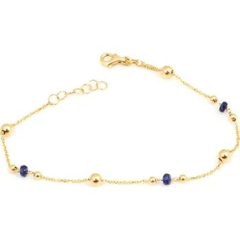 Náramek Dámský zlatý náramek s přírodními safíry ZLNA1455F 18-20 cm + dárek zdarma