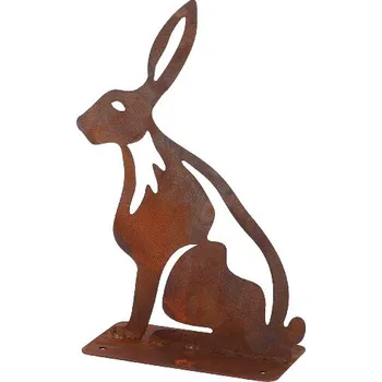 Zahrada Dekorace RUST na podstavci, zajíc, kov, 19x8x28cm|Esschert Design